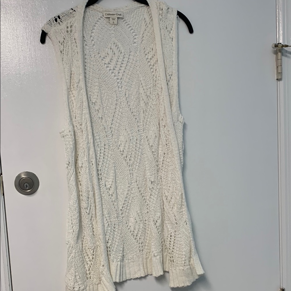 Coldwater Creek White Knit Vest ivory